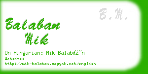 balaban mik business card